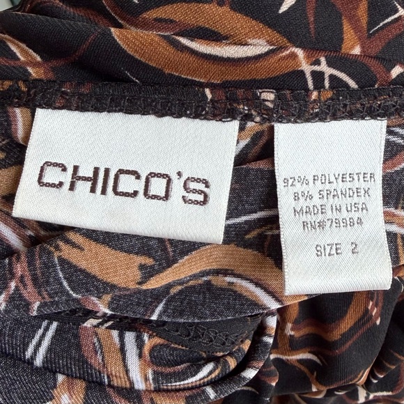 •Chico’s• Faux Wrap Geometric Pattern Knit Dress - Size Large - Picture 2 of 7